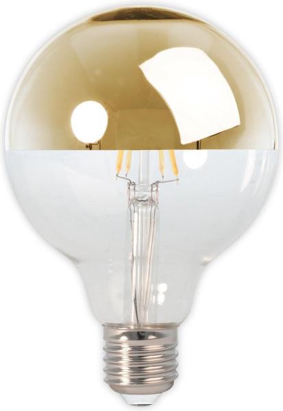Grote foto calex globelamp kopspiegel led filament 4w vervangt 40w grote fitting e27 goud 95mm huis en inrichting overige