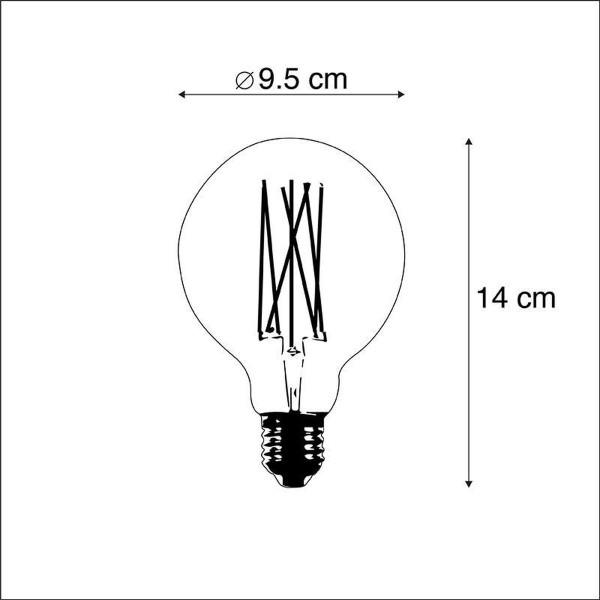 Grote foto calex globe led lamp warm 95 e27 320 lm goud clear huis en inrichting overige
