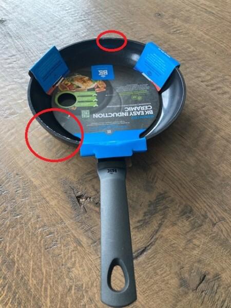 Grote foto bk easy induction ceramic koekenpan 24 cm pfas vrij pan heeft wat beschadigingen bovenrand zie huis en inrichting kookgerei