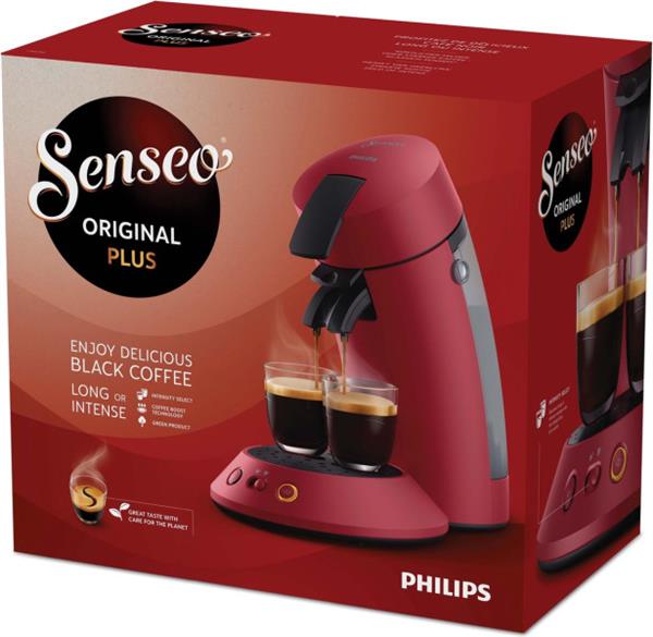 Grote foto philips senseo original plus koffiepadmachine csa210 90 rood verpakking schade gebruikssporen witgoed en apparatuur koffiemachines en espresso apparaten