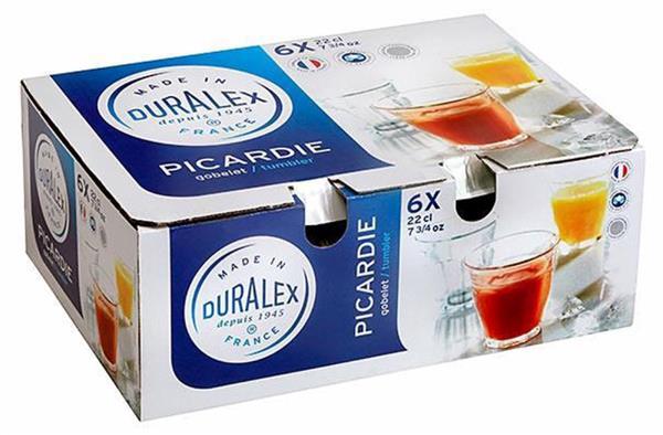 Grote foto duralex picardie waterglas 220ml gehard glas 6 stuks verpakking beschadigd huis en inrichting servies