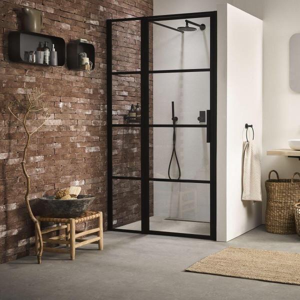 Grote foto sealskin brix wandkubus wandelement wandrek 12x24x24 cm metaal zwart huis en inrichting complete badkamers