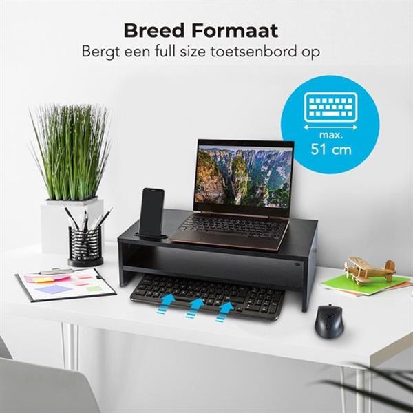 Grote foto lifegoods monitor verhoger breed laptop standaard met telefoonhouder 54 00 x 25 50 x 14 20 cm computers en software overige computers en software
