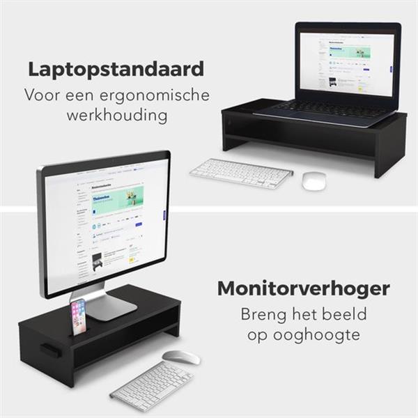 Grote foto lifegoods monitor verhoger breed laptop standaard met telefoonhouder 54 00 x 25 50 x 14 20 cm computers en software overige computers en software