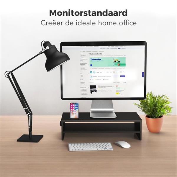 Grote foto lifegoods monitor verhoger breed laptop standaard met telefoonhouder 54 00 x 25 50 x 14 20 cm computers en software overige computers en software