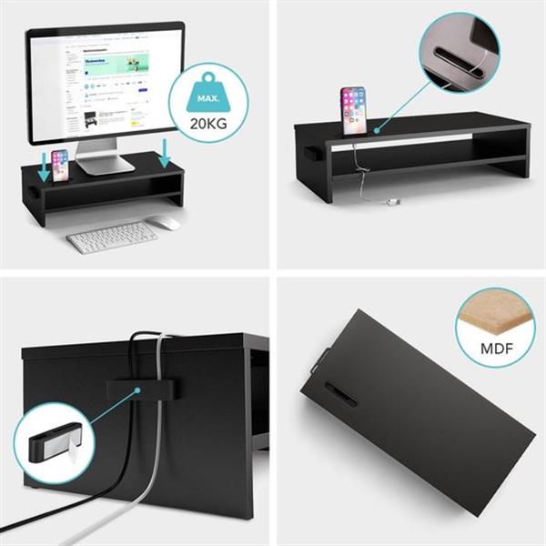 Grote foto lifegoods monitor verhoger breed laptop standaard met telefoonhouder 54 00 x 25 50 x 14 20 cm computers en software overige computers en software