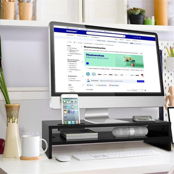 Grote foto lifegoods monitor verhoger breed laptop standaard met telefoonhouder 54 00 x 25 50 x 14 20 cm computers en software overige computers en software