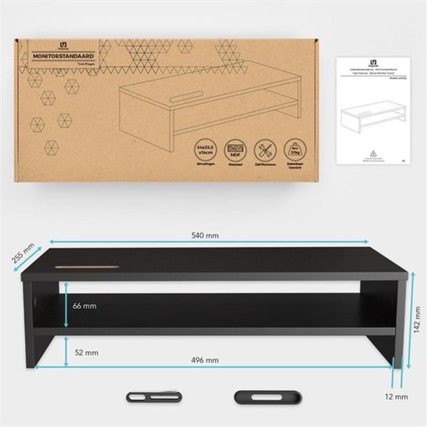 Grote foto lifegoods monitor verhoger breed laptop standaard met telefoonhouder 54 00 x 25 50 x 14 20 cm computers en software overige computers en software