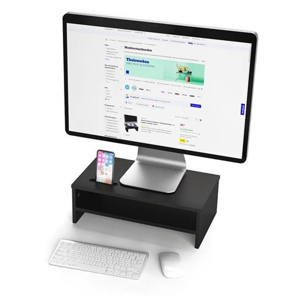 Grote foto lifegoods monitor verhoger compact laptop standaard met telefoonhouder 42 00 x 23 50 cm x 14 2 computers en software overige computers en software