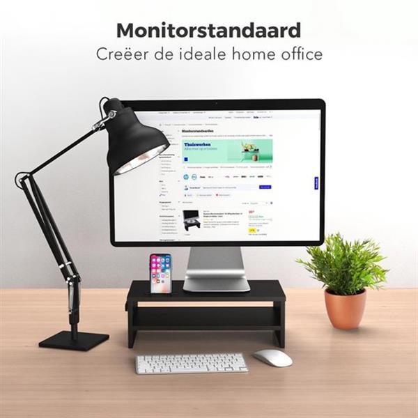 Grote foto lifegoods monitor verhoger compact laptop standaard met telefoonhouder 42 00 x 23 50 cm x 14 2 computers en software overige computers en software