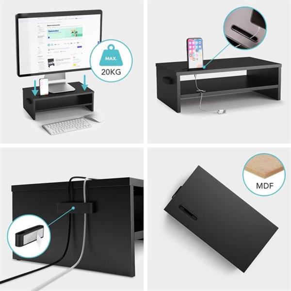 Grote foto lifegoods monitor verhoger compact laptop standaard met telefoonhouder 42 00 x 23 50 cm x 14 2 computers en software overige computers en software
