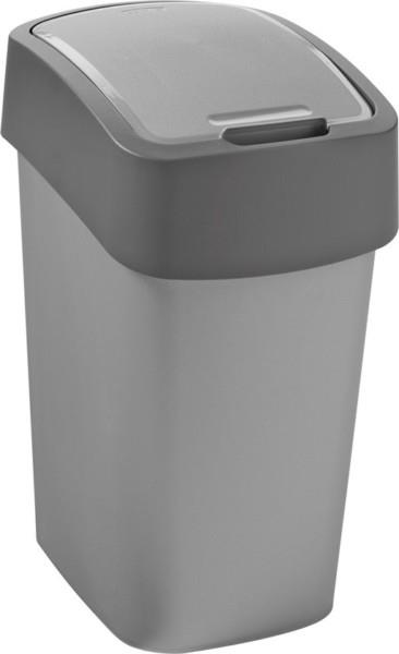 Grote foto curver flip bin afvalbak 9l zilver antraciet huis en inrichting woningdecoratie