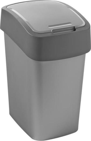 Grote foto curver flip bin afvalbak 9l zilver antraciet huis en inrichting woningdecoratie