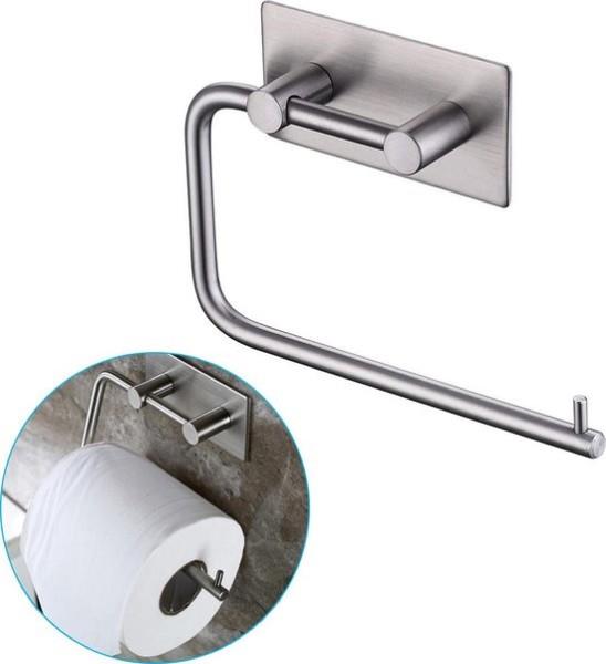 Grote foto lifegoods zelfklevende rvs toiletrolhouder wc closet rol houder hangend en zonder klep huis en inrichting complete badkamers