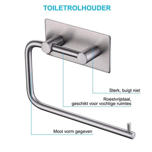 Grote foto lifegoods zelfklevende rvs toiletrolhouder wc closet rol houder hangend en zonder klep huis en inrichting complete badkamers