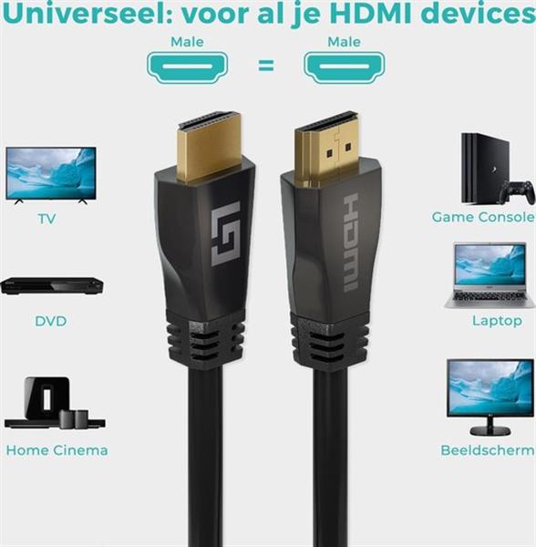 Grote foto lifegoods hdmi ultra high speed 2.1 kabel ethernet male to male cable zwart 1.5 m antiek en kunst overige in antiek gebruiksvoorwerpen