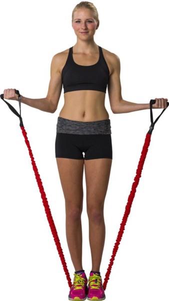 Grote foto tunturi tubing met beschermhoes suspension trianer sling trainer medium weerstand groen sport en fitness fitness