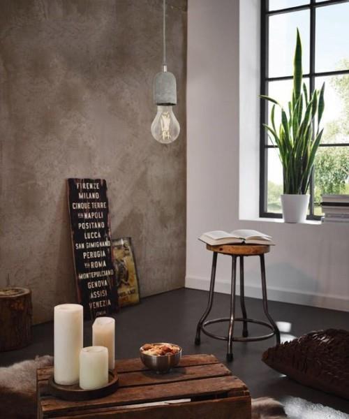Grote foto eglo silvares hanglamp 1 lichts grijs huis en inrichting overige