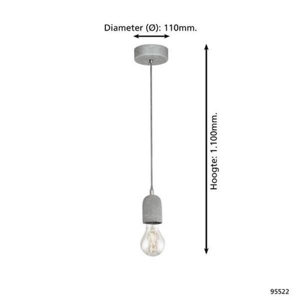 Grote foto eglo silvares hanglamp 1 lichts grijs huis en inrichting overige