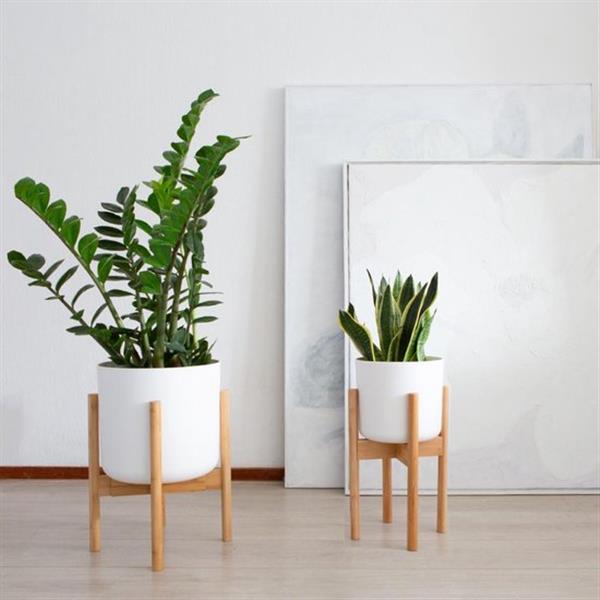 Grote foto lifegoods bamboe uitschuifbare plant houder huis en inrichting woningdecoratie