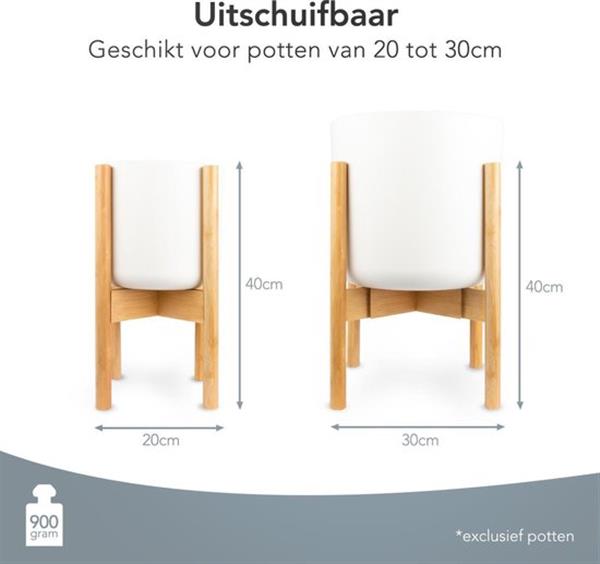 Grote foto lifegoods bamboe uitschuifbare plant houder huis en inrichting woningdecoratie