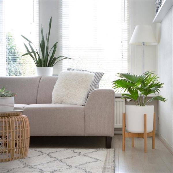 Grote foto lifegoods bamboe uitschuifbare plant houder huis en inrichting woningdecoratie