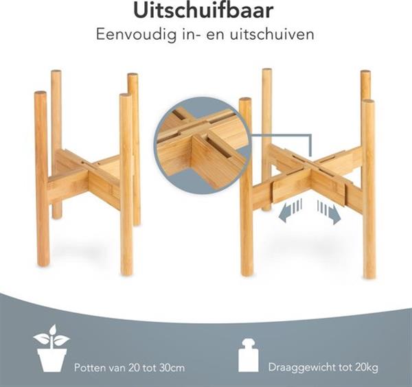 Grote foto lifegoods bamboe uitschuifbare plant houder huis en inrichting woningdecoratie