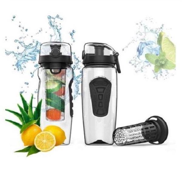 Grote foto travelmore waterfles met fruit infuser 100 bpa vrij zwart 900ml verpakking beschadigd diversen overige diversen