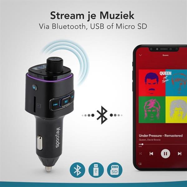 Grote foto lifegoods bluetooth fm transmitter multicolor diversen overige diversen