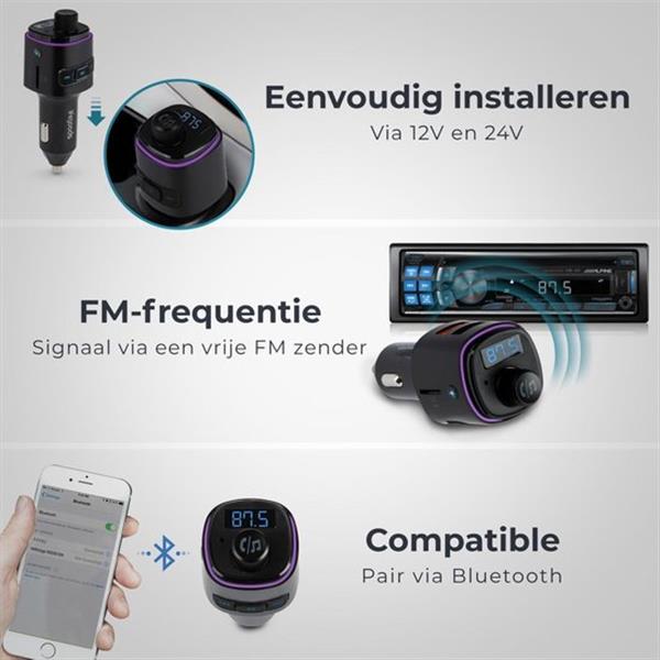 Grote foto lifegoods bluetooth fm transmitter multicolor diversen overige diversen
