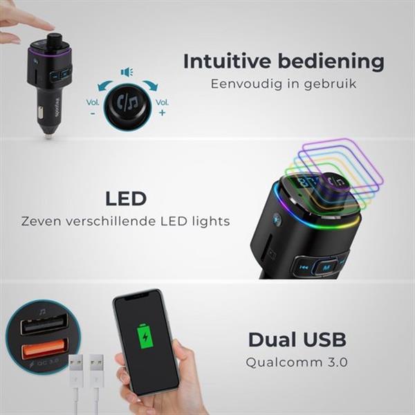 Grote foto lifegoods bluetooth fm transmitter multicolor diversen overige diversen