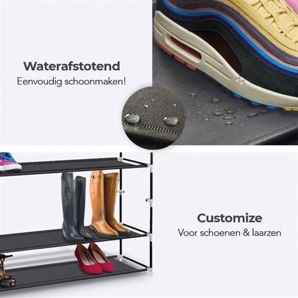 Grote foto lifegoods schoenenrek 5 laags kunststof zwart verpakking beschadigd doe het zelf en verbouw materialen en producten