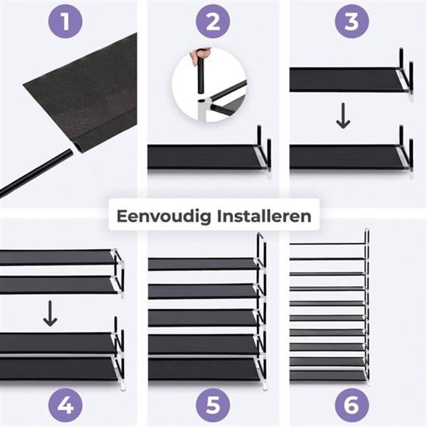 Grote foto lifegoods schoenenrek 5 laags kunststof zwart verpakking beschadigd doe het zelf en verbouw materialen en producten