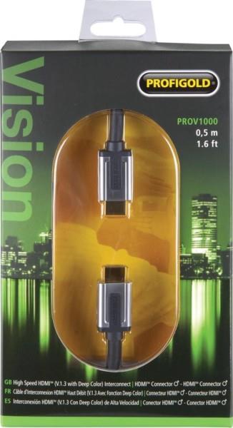 Grote foto profigold prov1000 hdmi kabel 0 5 m hdmi type a standaard zwart zilver antiek en kunst overige in antiek gebruiksvoorwerpen