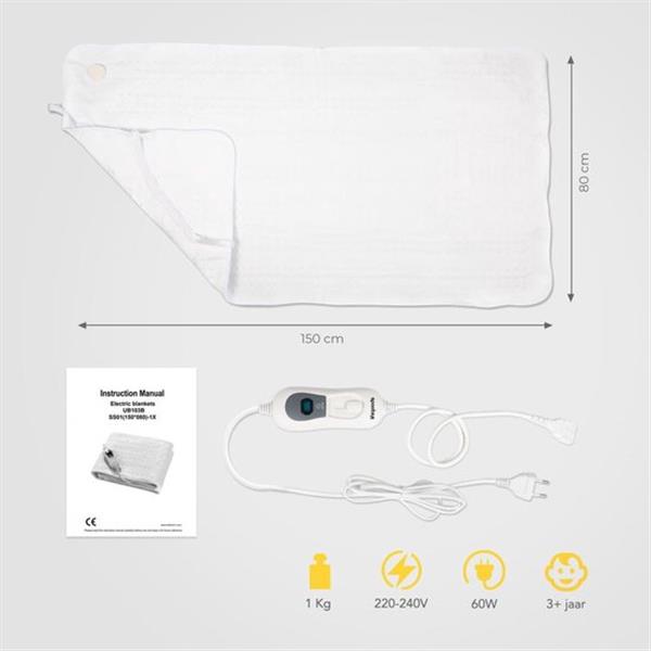 Grote foto lifegoods elektrische deken 150x80cm verpakking beschadigd huis en inrichting bedden