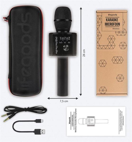 Grote foto lifegoods bluetooth karaoke microfoon draadloos met hifi speaker box verpakking beschadigd antiek en kunst overige in antiek gebruiksvoorwerpen