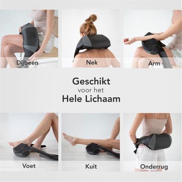 Grote foto lifegoods elektrisch shiatsu massagekussen met armlussen en warmtefunctie zwart verpakking bescha beauty en gezondheid massage