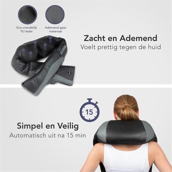 Grote foto lifegoods elektrisch shiatsu massagekussen met armlussen en warmtefunctie zwart verpakking bescha beauty en gezondheid massage
