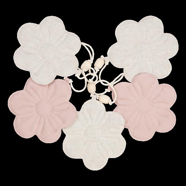 Grote foto linnen bloemenslinger bloom sand rose sand rose kinderen en baby complete kinderkamers