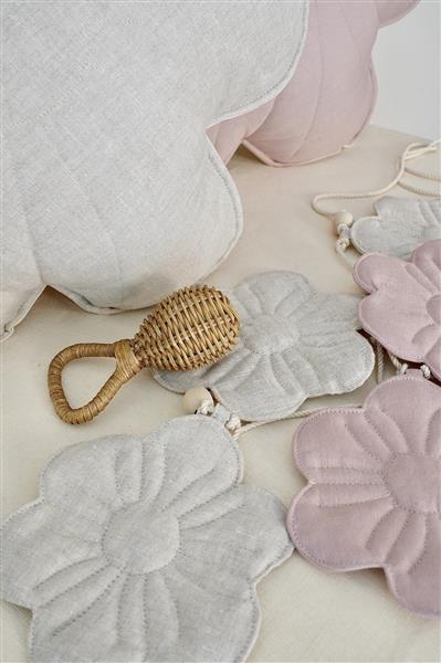 Grote foto linnen bloemenslinger bloom sand rose sand rose kinderen en baby complete kinderkamers