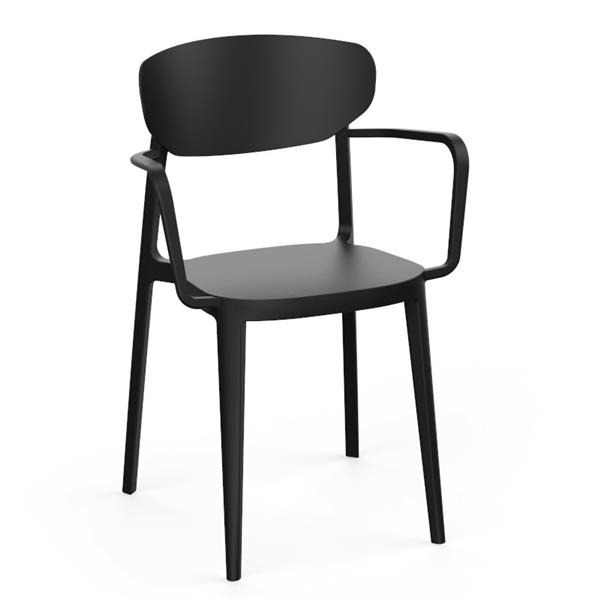 Grote foto mare kunststof vierpootstoel met arm huis en inrichting stoelen