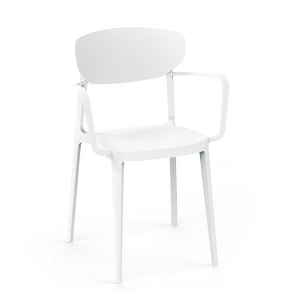 Grote foto mare kunststof vierpootstoel met arm huis en inrichting stoelen