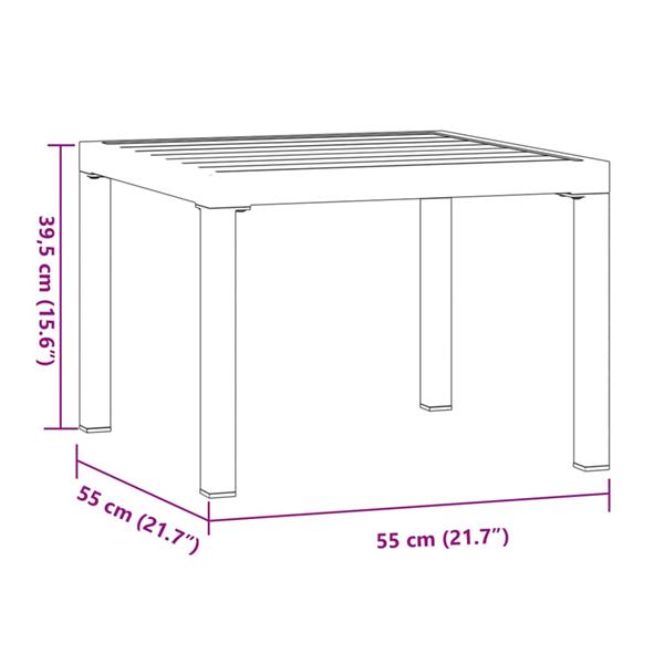 Grote foto vidaxl tuinsalontafel 55x55x39 5 cm gepoedercoat staal zwart tuin en terras tuinmeubelen