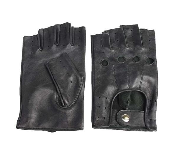 Grote foto swift driver vingerloze leren handschoenen zwart motoren kleding