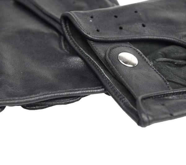 Grote foto swift driver vingerloze leren handschoenen zwart motoren kleding