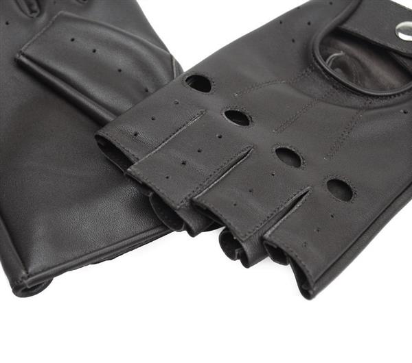 Grote foto swift driver vingerloze leren handschoenen zwart motoren kleding