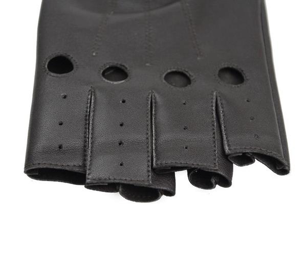 Grote foto swift driver vingerloze leren handschoenen zwart motoren kleding