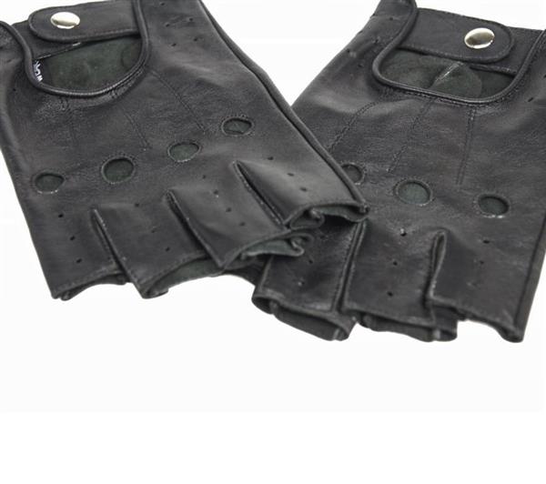 Grote foto swift driver vingerloze leren handschoenen zwart motoren kleding