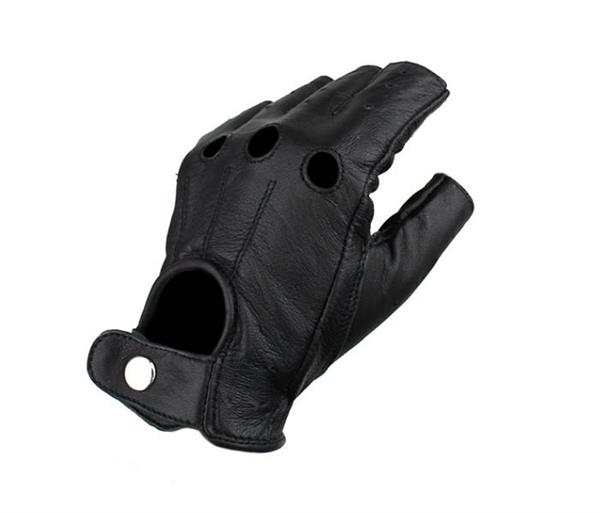 Grote foto swift driver vingerloze leren handschoenen zwart motoren kleding