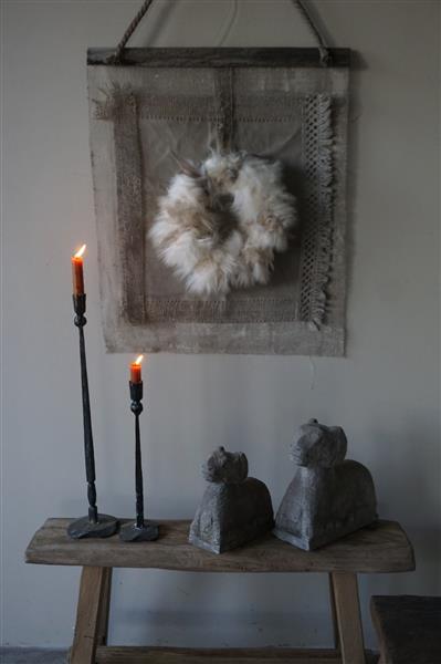 Grote foto wanddoek wollen krans h73 x b60 cm huis en inrichting woningdecoratie